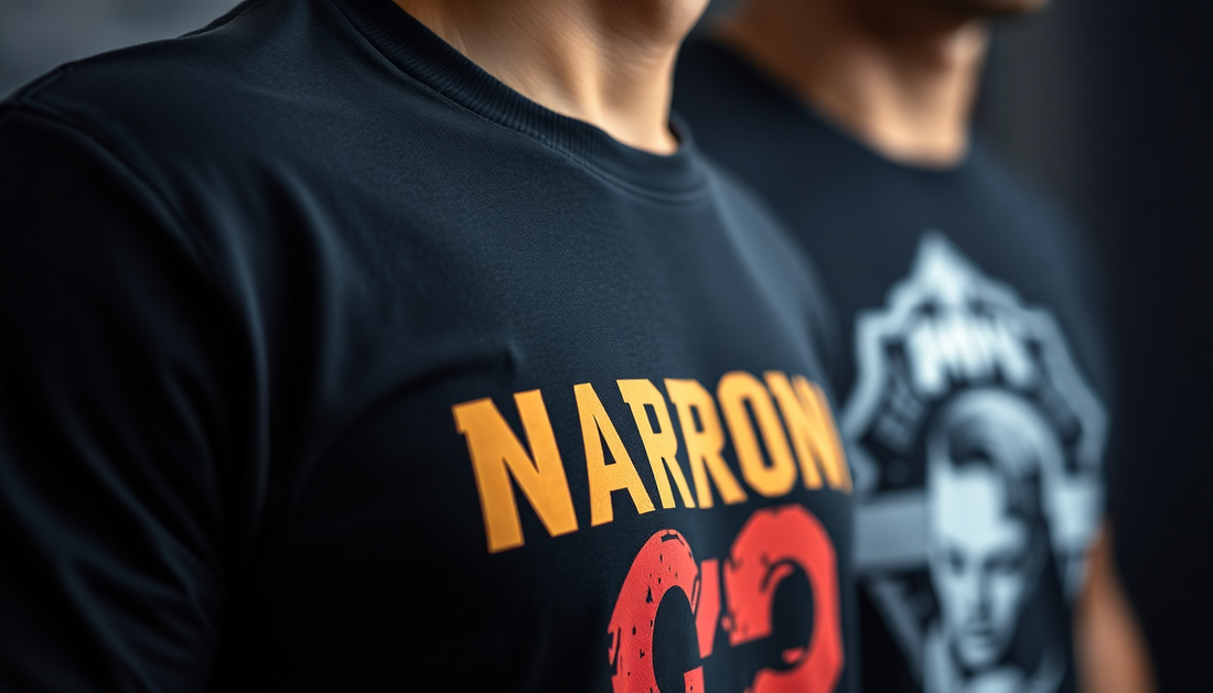 Close-up of high-quality urban luxury graphic t-shirts