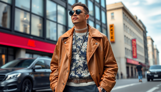 A stylish urban outfit blending luxury and streetwear