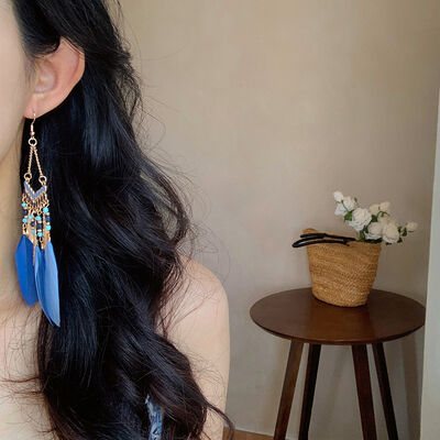 Alloy Rice Bead Dangle Earrings - Munsieur