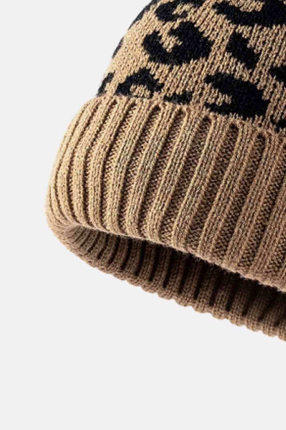 Leopard Pom-Pom Cuffed Beanie - Munsieur