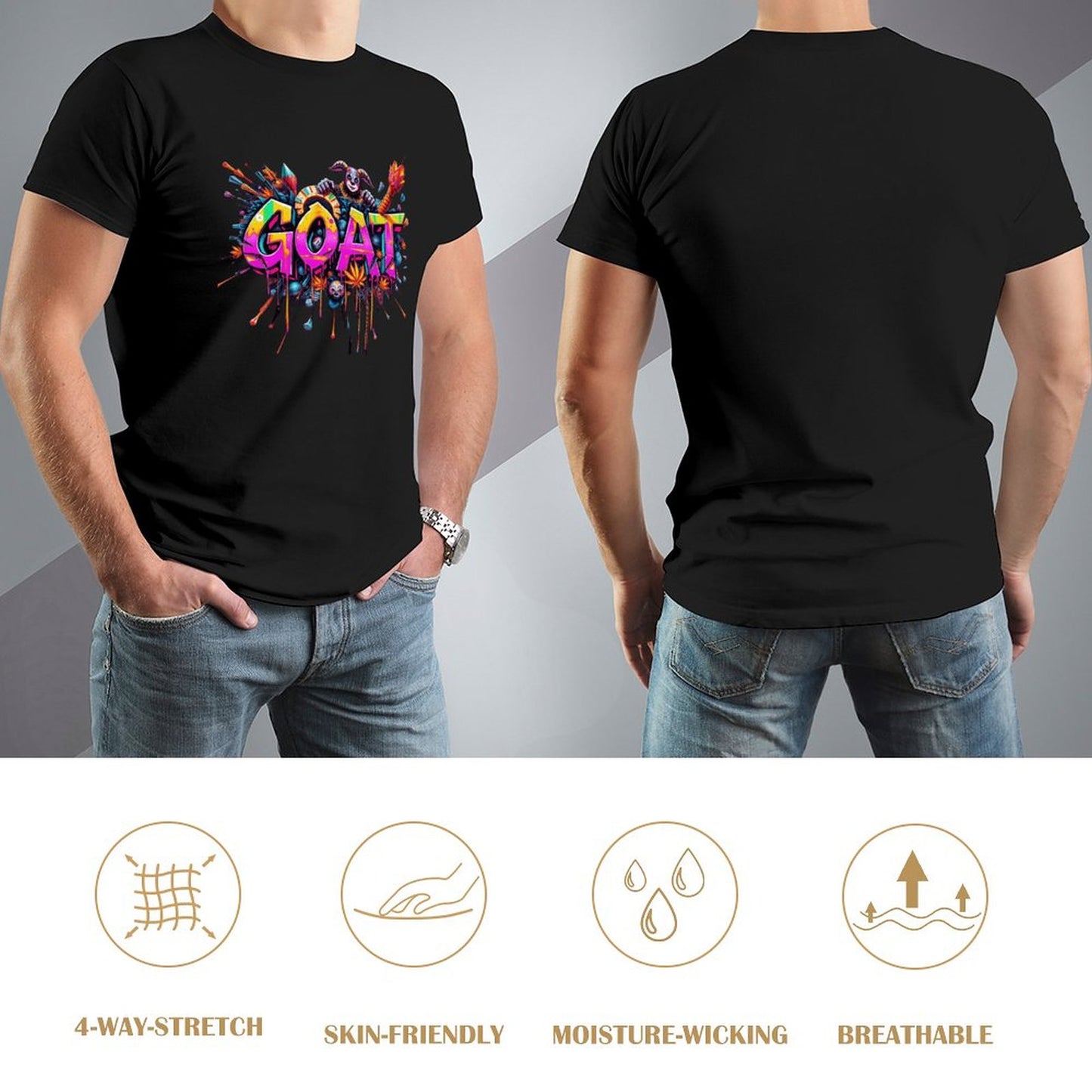Munsieur New Skool Tee for Men – "GOAT" Elite Legacy Streetwear Tee