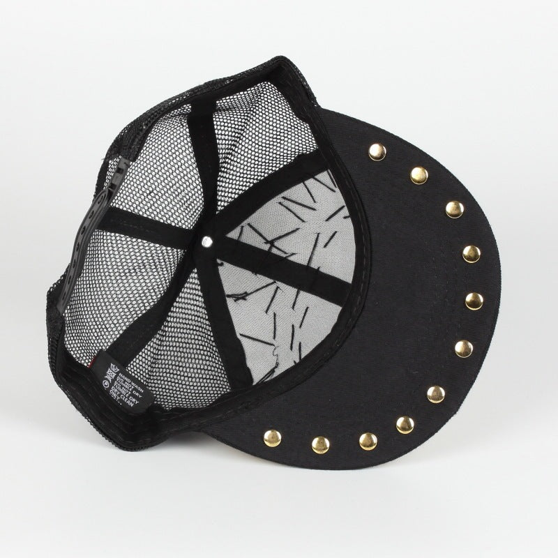 Men Women Handmade Skull Leopard Head Rivet Baseball Hat