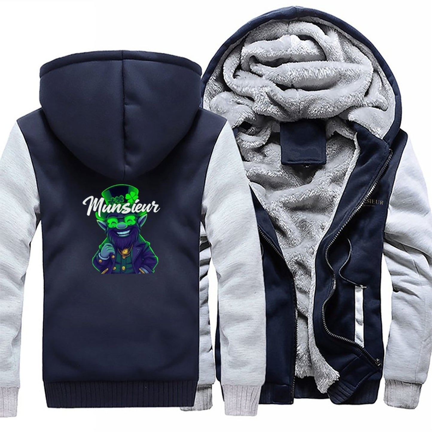 St. Patrick's Day Collection Leprechaun Mafia Men’s Plush Full Zip Coat