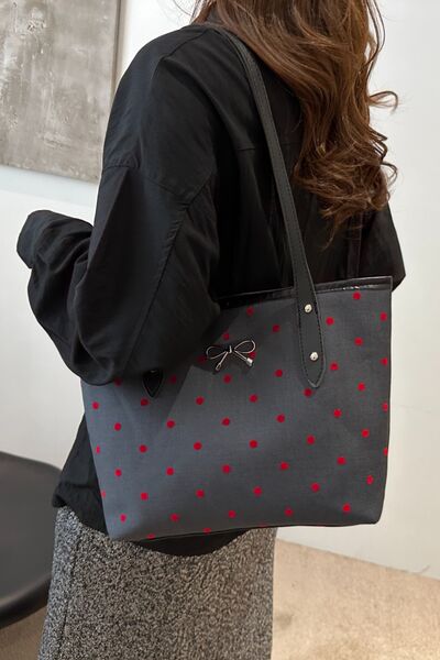 Bow Trim Polyester Tote Bag - Munsieur