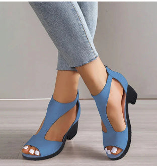 Women's Zippered High Heels Fish Mouth Heels