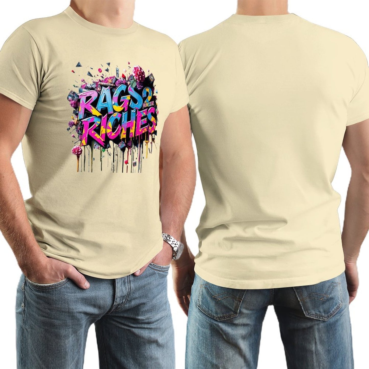 Men's Tee Munsieur Original Design "Rags2Riches" Streetwear Design