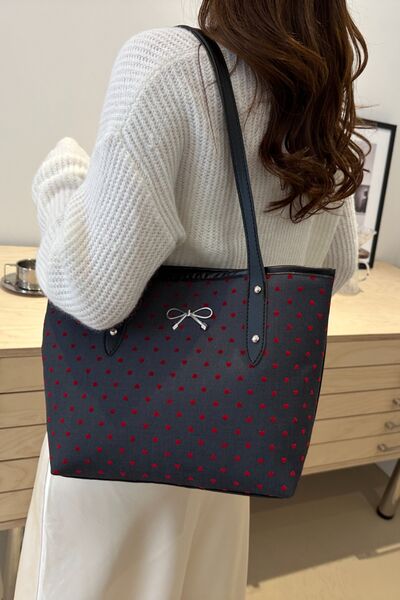 Bow Trim Polyester Tote Bag - Munsieur