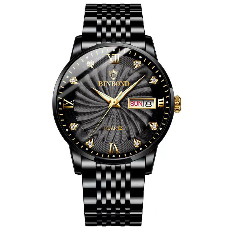 Fashion Quartz Watch Double Calendar Men's Watch Waterproof