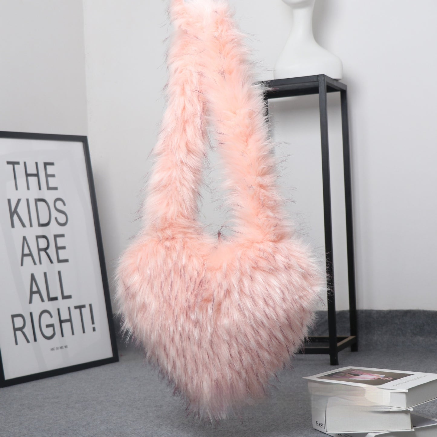 Crossbody Love Women's Fur Plush Big Bag Capacity Personality Purse