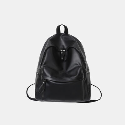 Stylish PU Leather Zip Backpack for Everyday Use - Munsieur