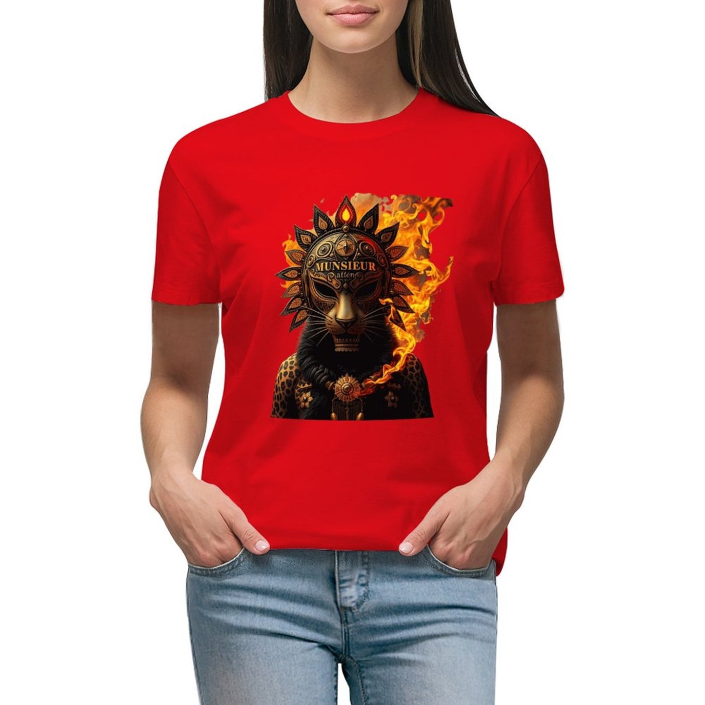 Lost Tribe of Munsieur T-Shirt for Women "Lioness" (High Definition & Front Printing)