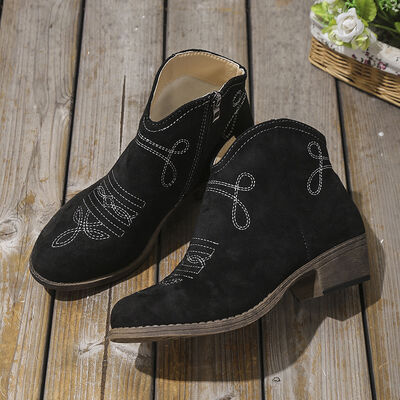 Block Heel Ankle Boots - Munsieur