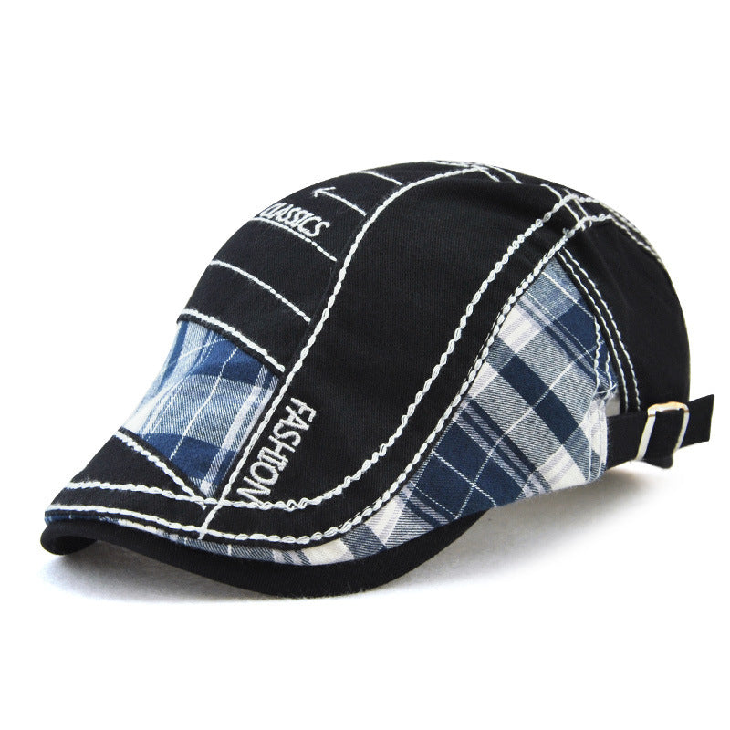 Duck Tongue Hat Plaid Patchwork Parallel Arrow