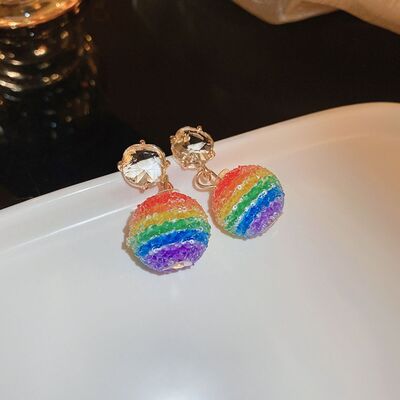 Contrast Crystal Bead Earrings - Munsieur