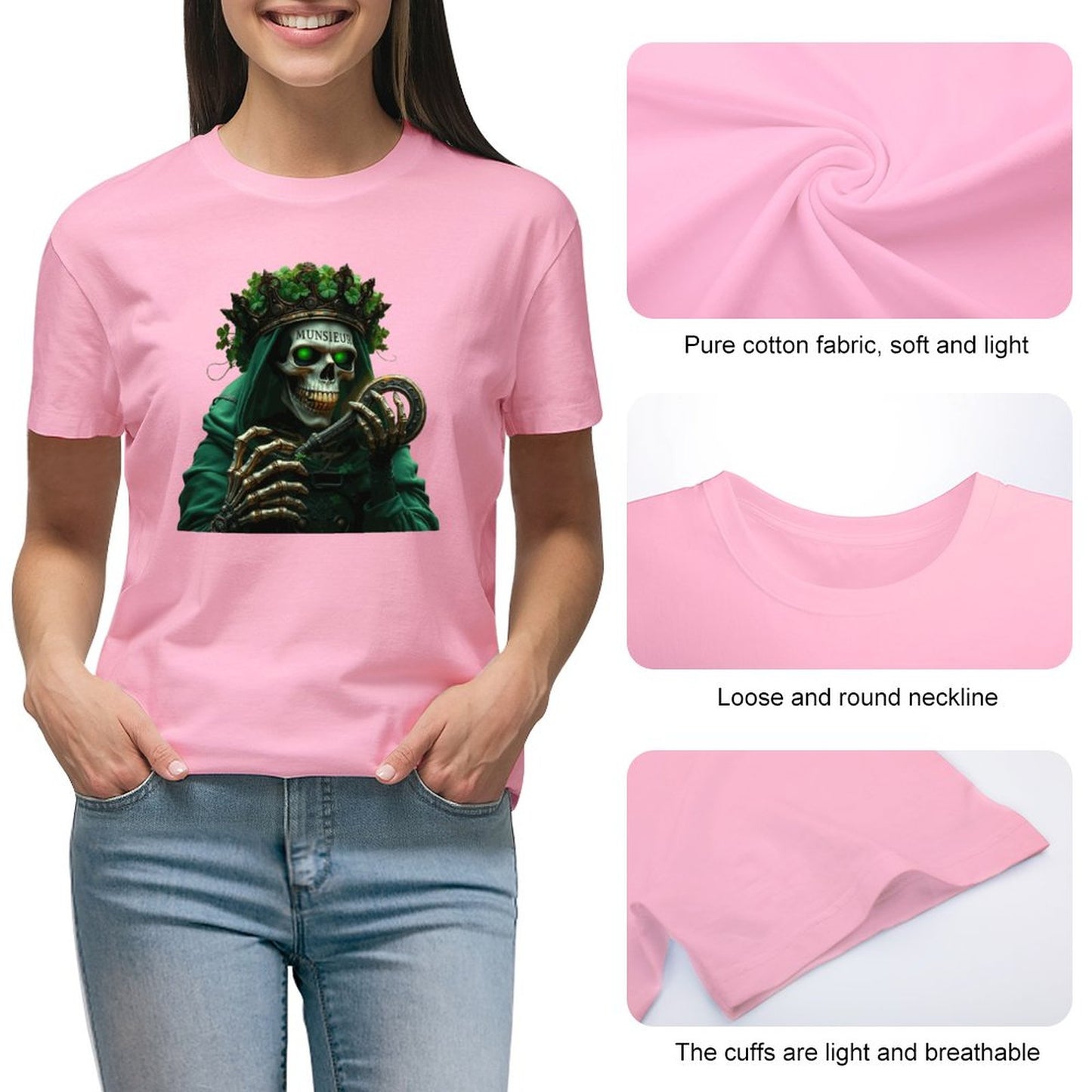 Munsieur St. Patrick's Day Collection T-Shirt for Women – Celtic Goddess Drip