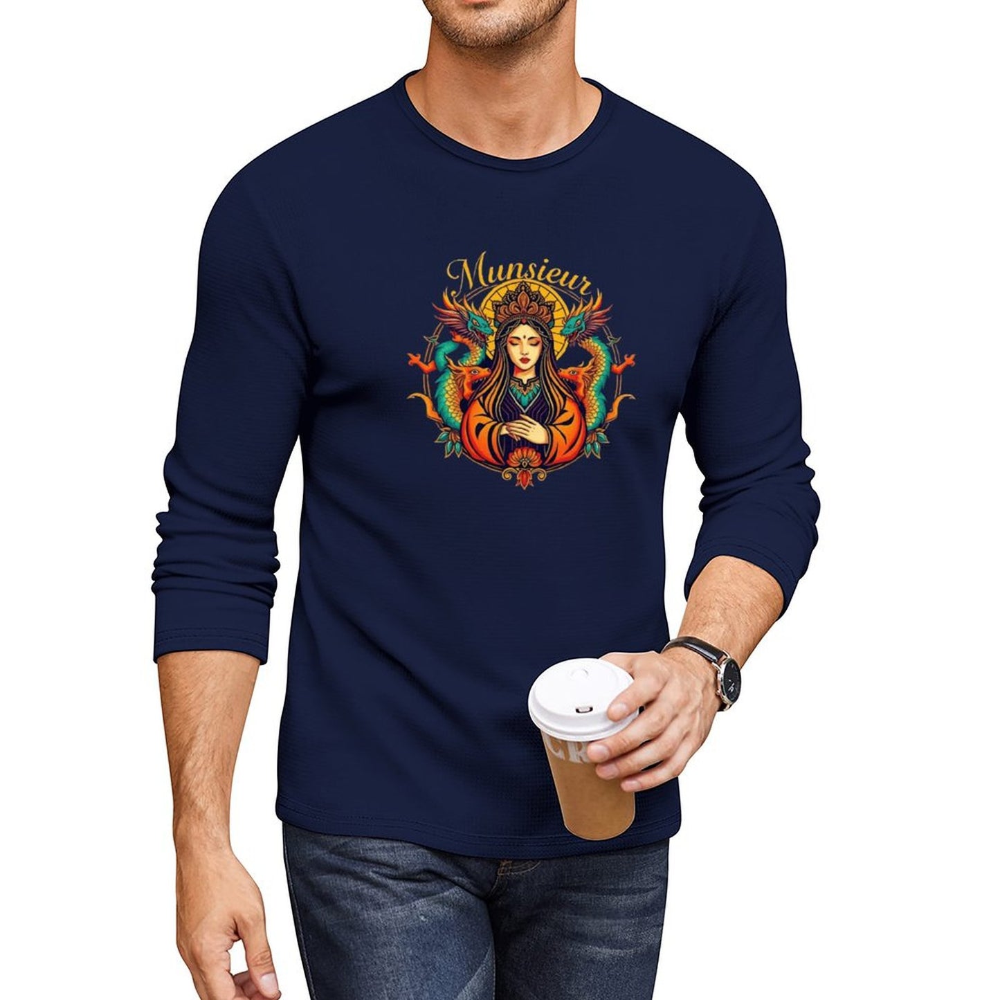 Munsieur Long Sleeve Tee for Men: Simple Yet Bold, Always On Point - Munsieur