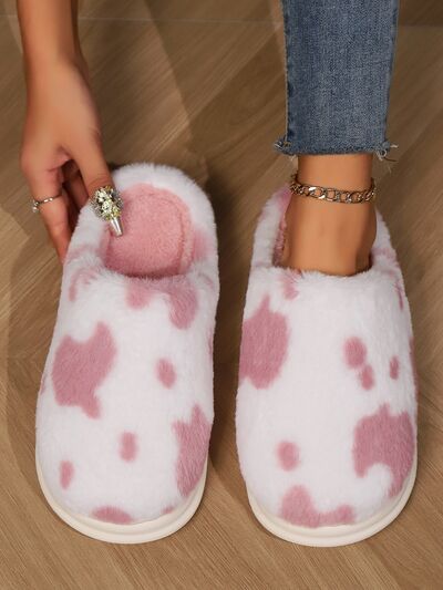 Animal Print Faux Fur Slippers - Munsieur