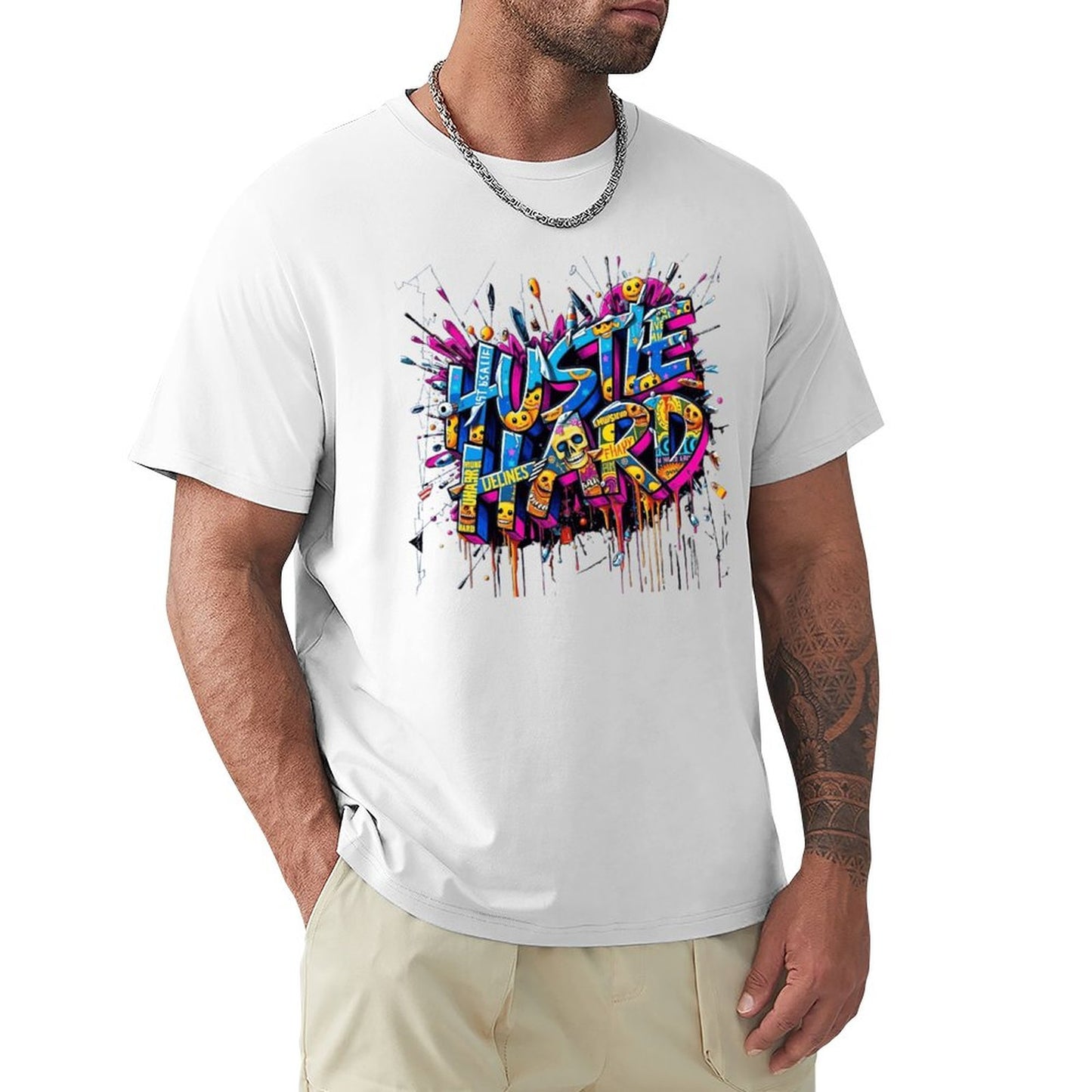 Men's Tee "Hustle Hard" Streetwear Design