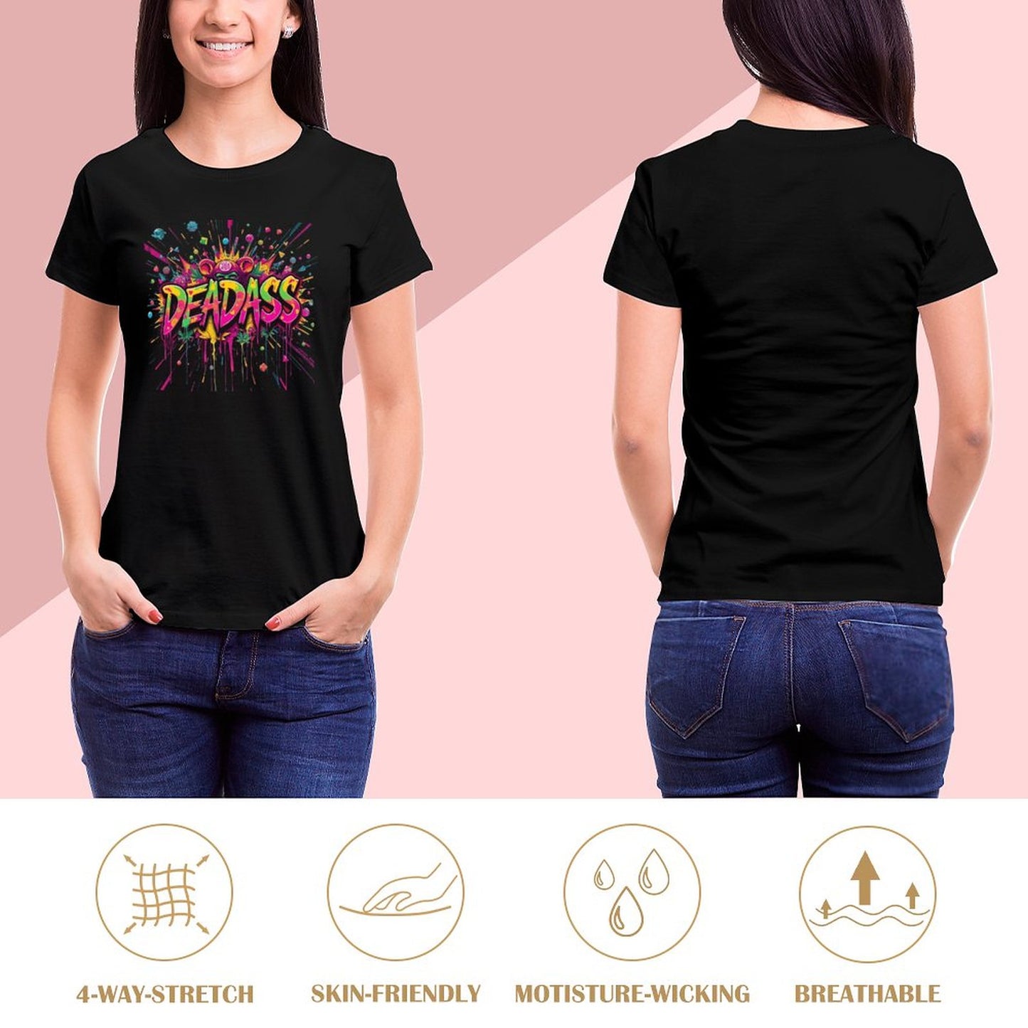 Designer T-shirt for Women "DeadA**" Streetwear for Her Shop Now and Save More
