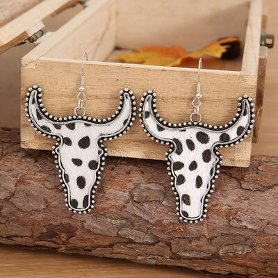 Alloy Animal Print Cow Head Earrings - Munsieur