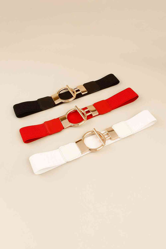 Circle Shape Buckle Zinc Alloy Buckle PU Leather Belt - Munsieur