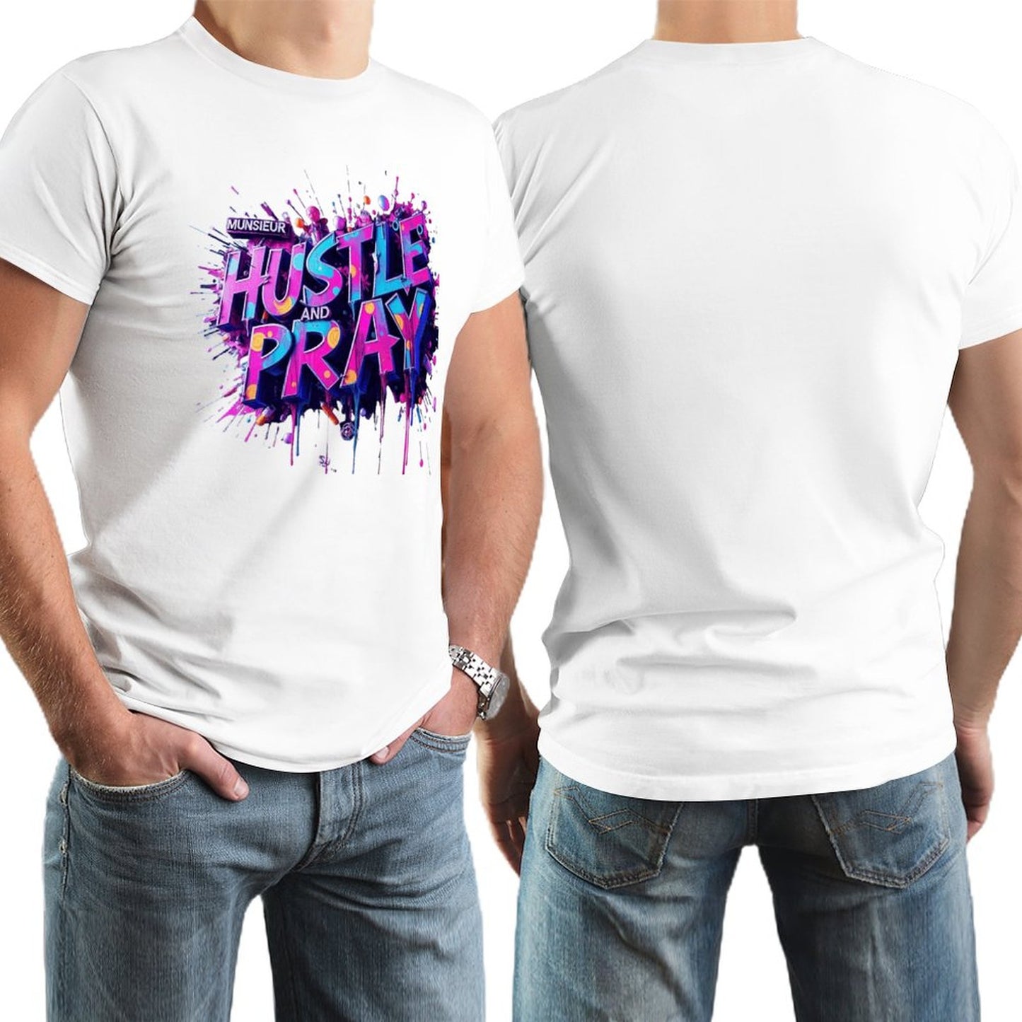 Munsieur Men's Tee "Hustle and Pray"