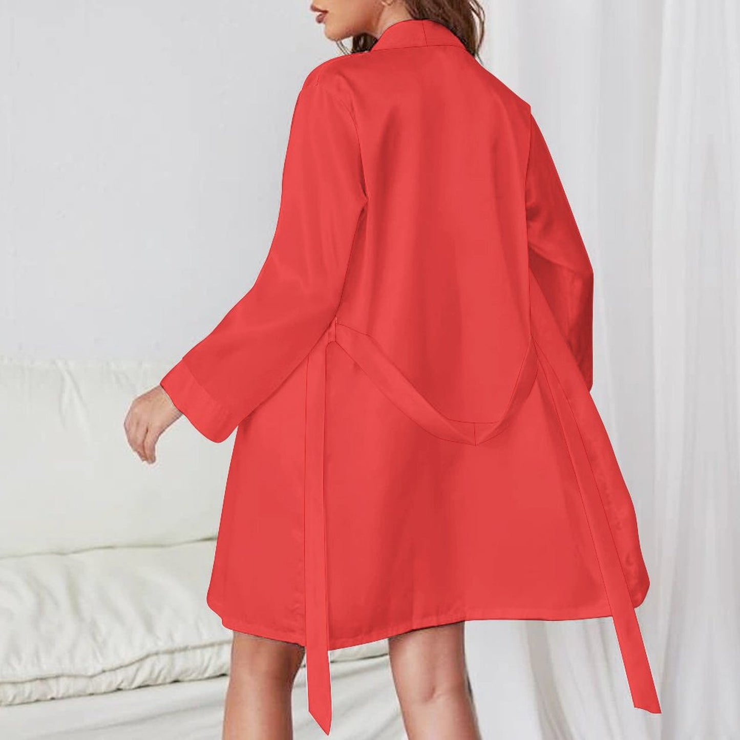 Munsieur Women's Long Sleeve (Red) Robe - Munsieur