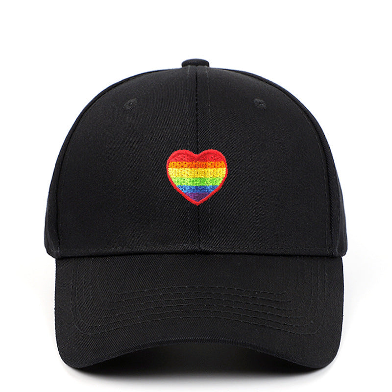 Men's Fashion Rainbow Heart Embroidered Outdoor Sun Hat