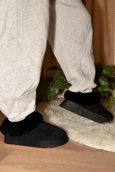 WILD DIVA Faux-Fur Platform Slip On Booties - Munsieur