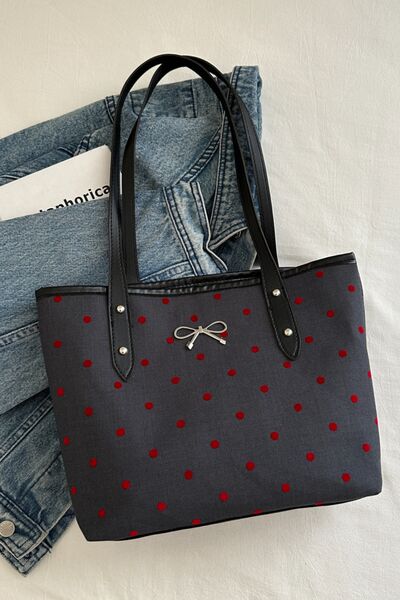 Bow Trim Polyester Tote Bag - Munsieur