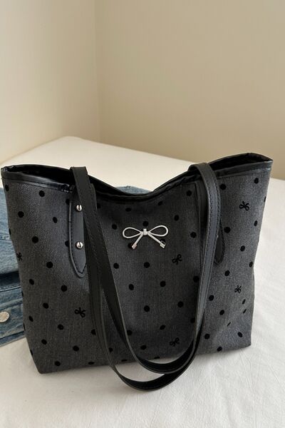 Bow Trim Polyester Tote Bag - Munsieur