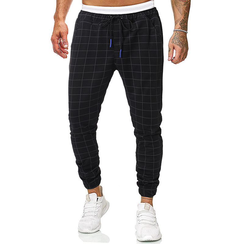 Men's Fashion Checkered Casual Style Joggers