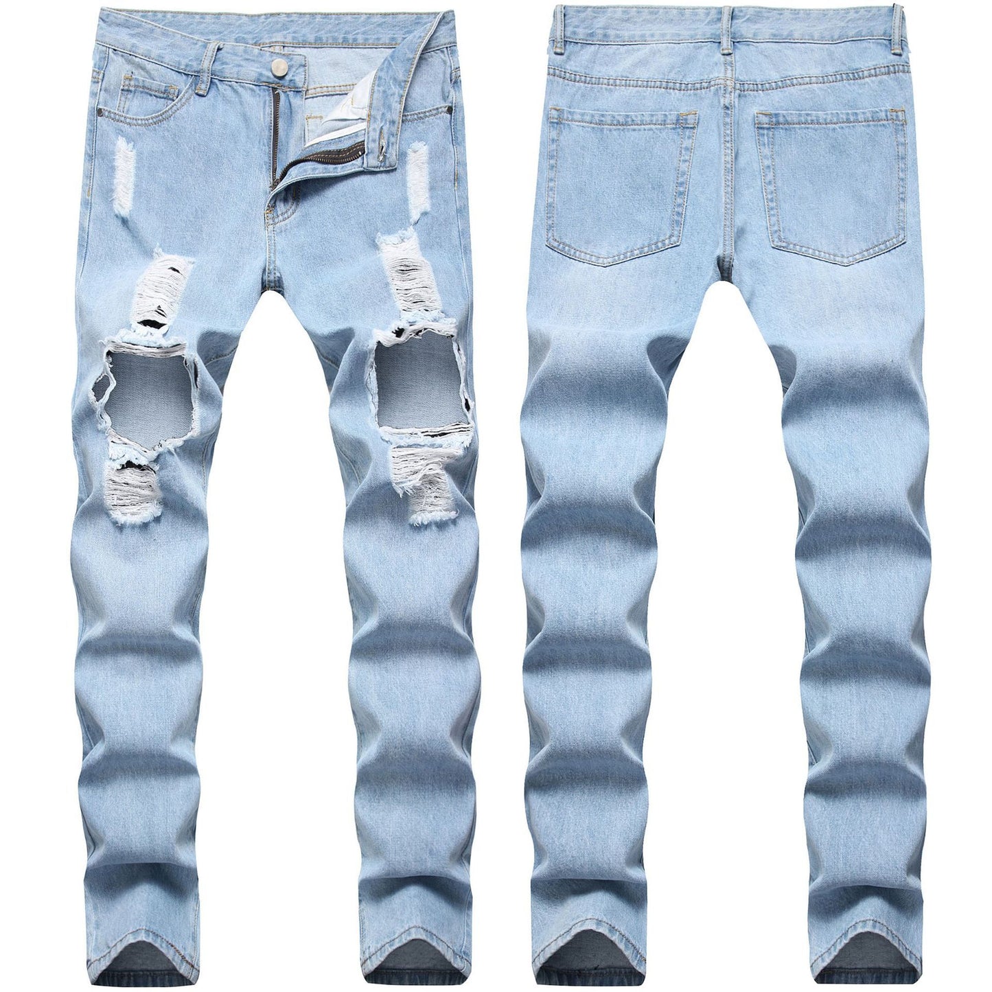 Men's Light Blue Ripped Pants