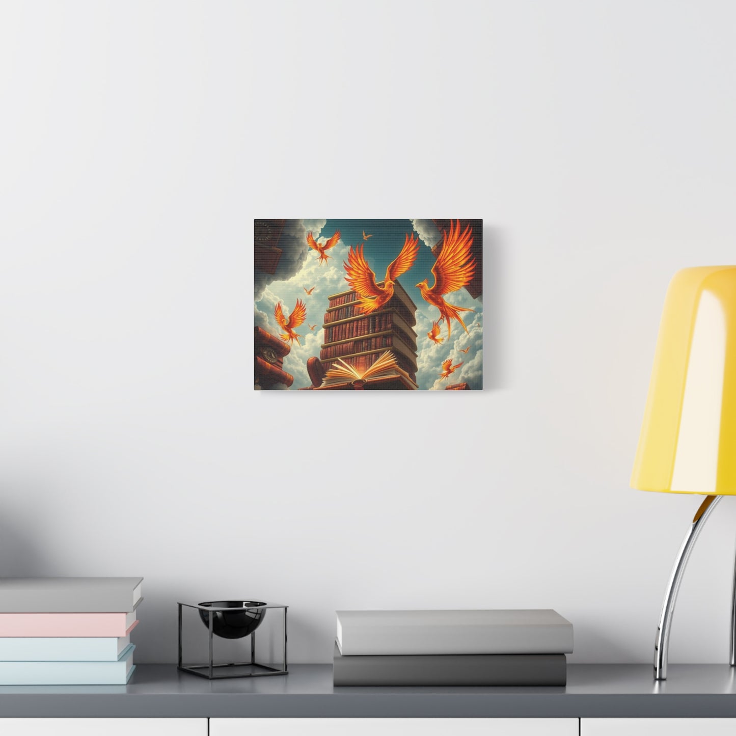 Phoenix in Flight Matte Canvas Print, Wall Art for Book Lovers, Literary Gifts, Home Decor, Fall Decorations