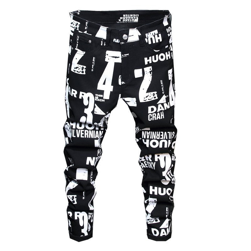 Men's Designer Brand Fashion Slim-Fit Pants Streetwear