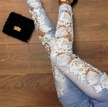 Jeans Flower Print Design for Women High Fashion