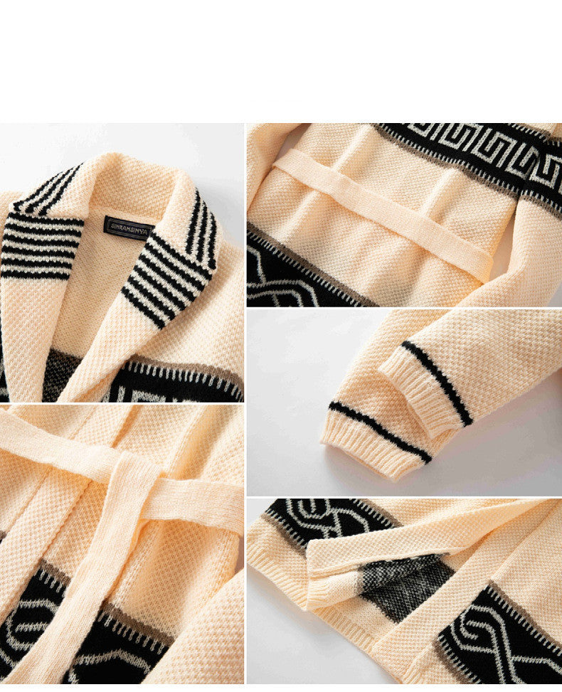 Men's Fashion Jacquard Knitted Coat