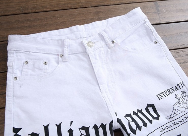 Men's Newspaper Streetwear Fashion Designer Pants