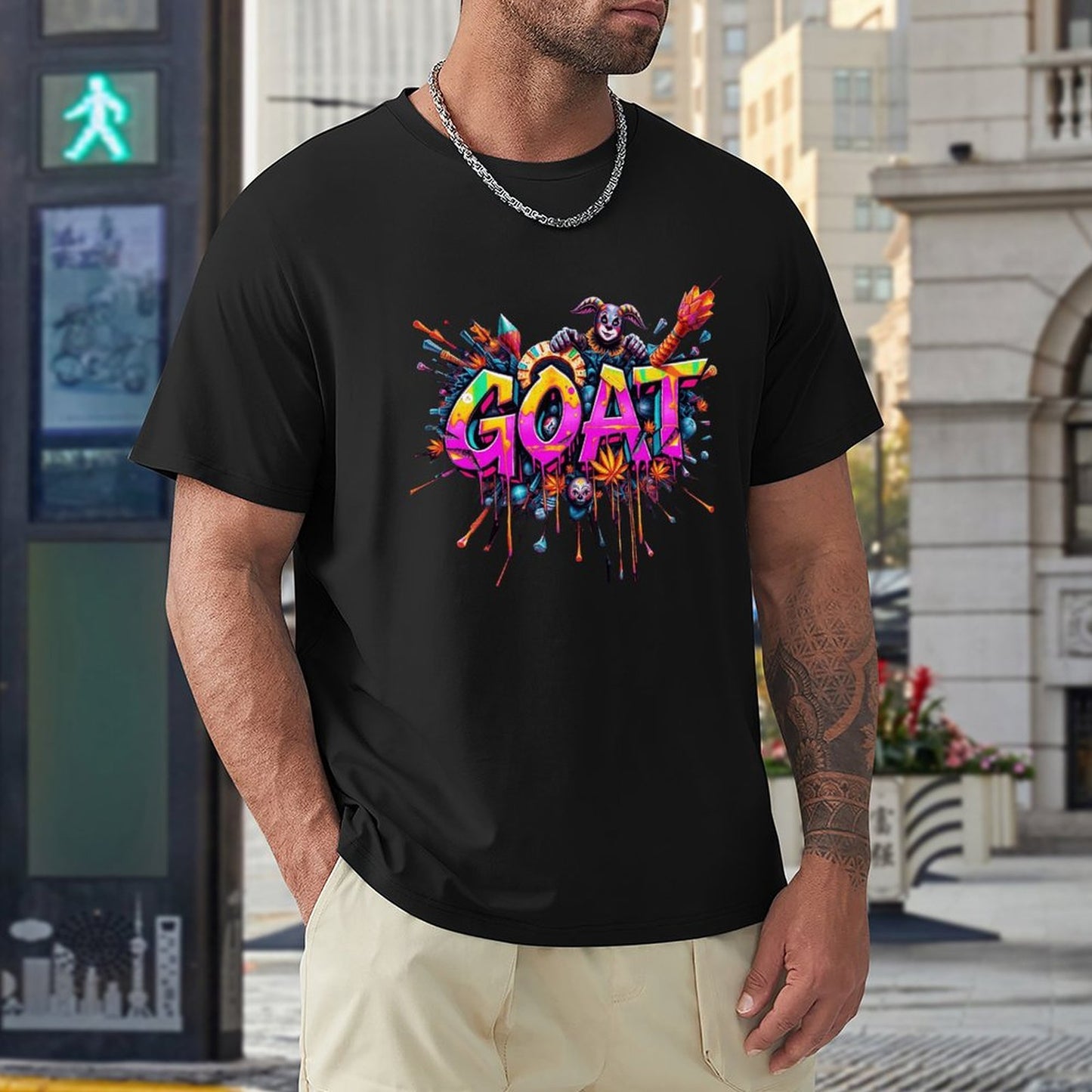 Munsieur New Skool Tee for Men – "GOAT" Elite Legacy Streetwear Tee