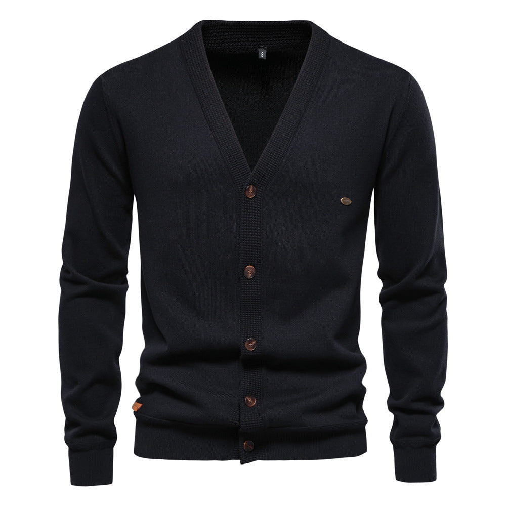 Men's Cardigan Hoodie High Quality Business Pure Color Knitwear - Munsieur