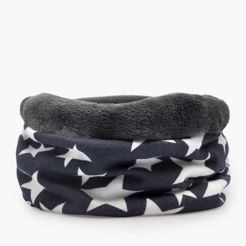 3 in 1 Ring Scarf For Women Men Beanie Hats With Stars Pattern Double Layer Hip Hop Hedging Cap Lining With Velvet