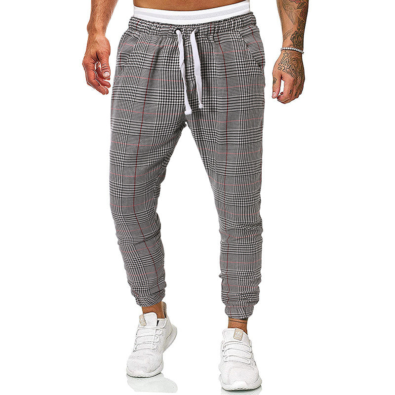 Men's Fashion Checkered Casual Style Joggers