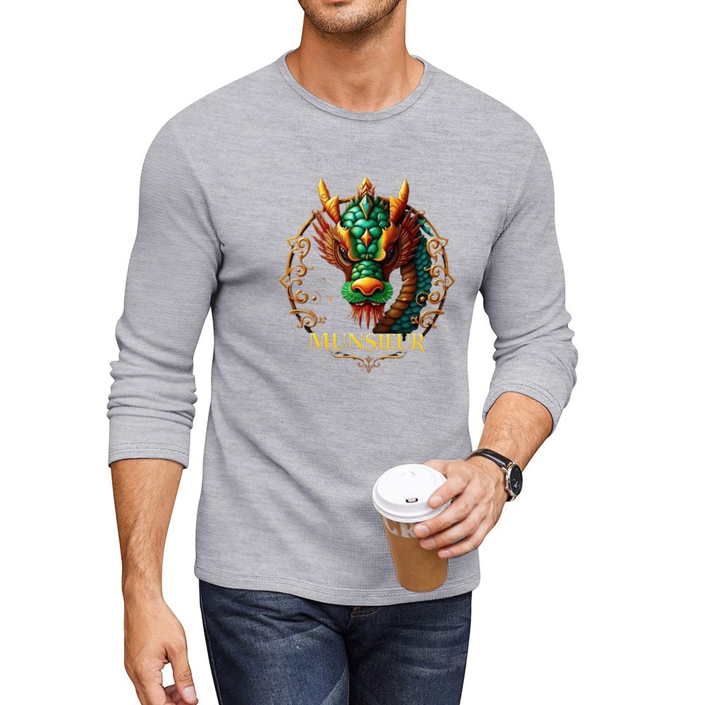 Munsieur Long Sleeve Tee for Men: Understated Elegance, Maximum Comfort - Munsieur