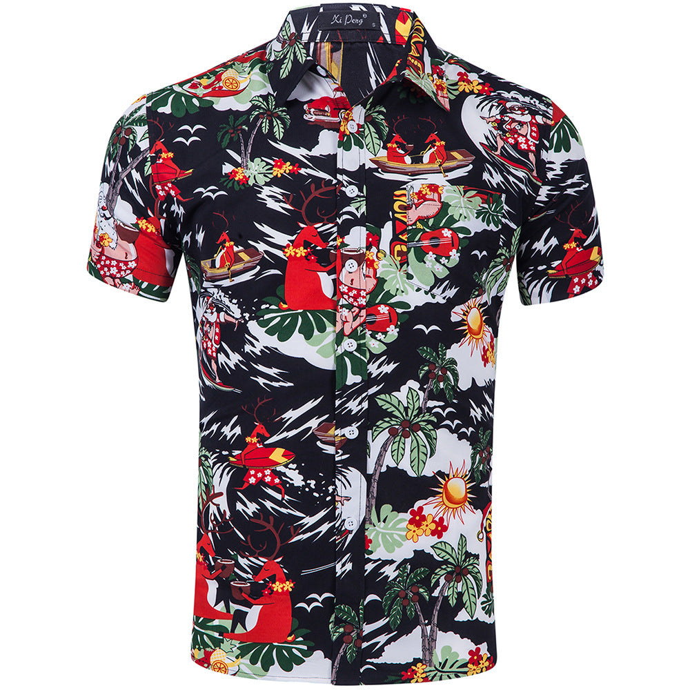 Casual floral beach short sleeve