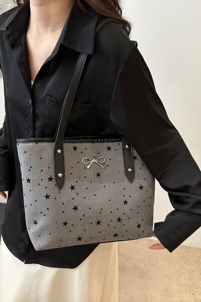 Bow Trim Polyester Tote Bag - Munsieur