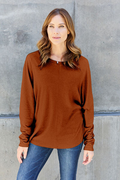 Double Take Full Size Round Neck Long Sleeve T-Shirt - Munsieur