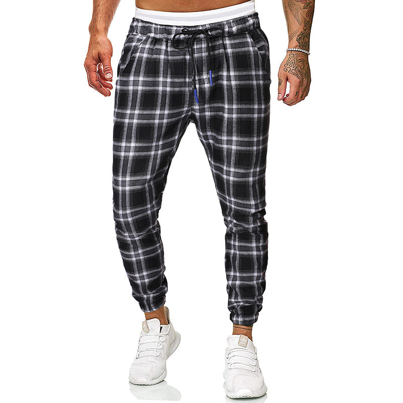 Men's Fashion Checkered Casual Style Joggers