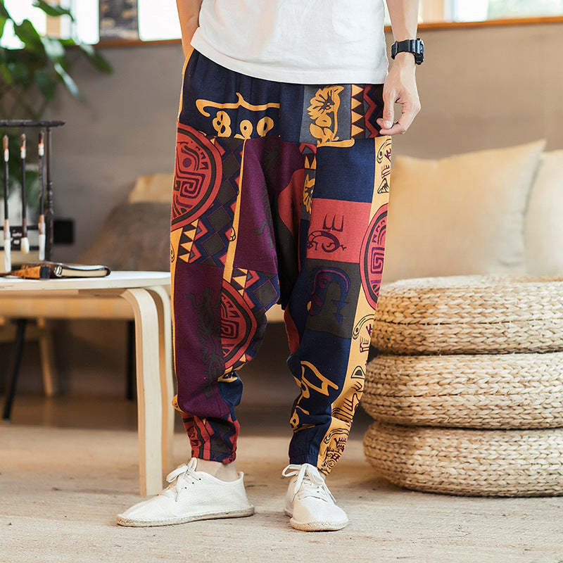 Loose Hip-Hop Style Linen Casual Joggers