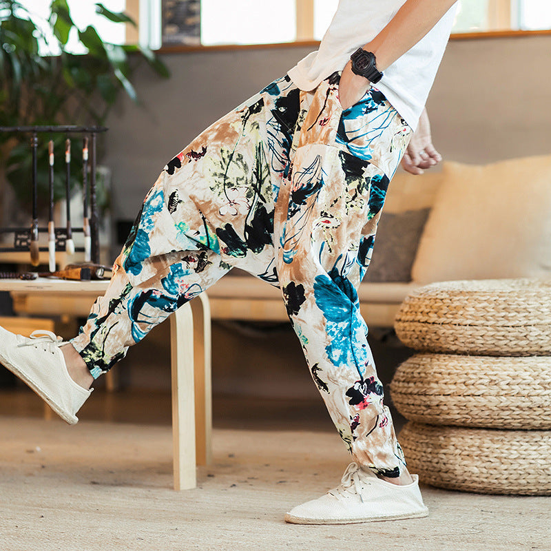 Loose Hip-Hop Style Linen Casual Joggers