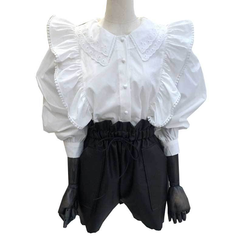 Women's Blouse Sweet Lace Buttoned